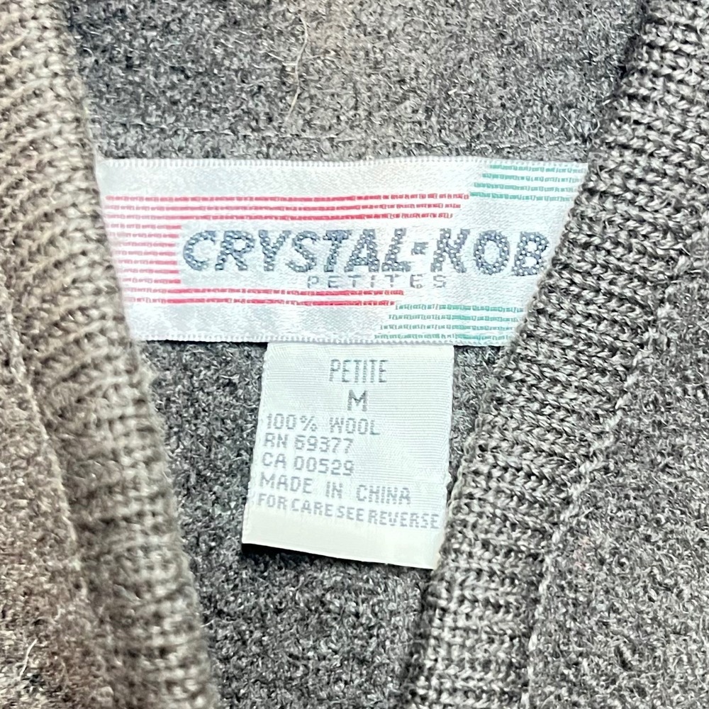 Vtg Crystal Knob Petites Brown 100% Wool Button Front Vest Petite Medium EUC - Picture 3 of 5